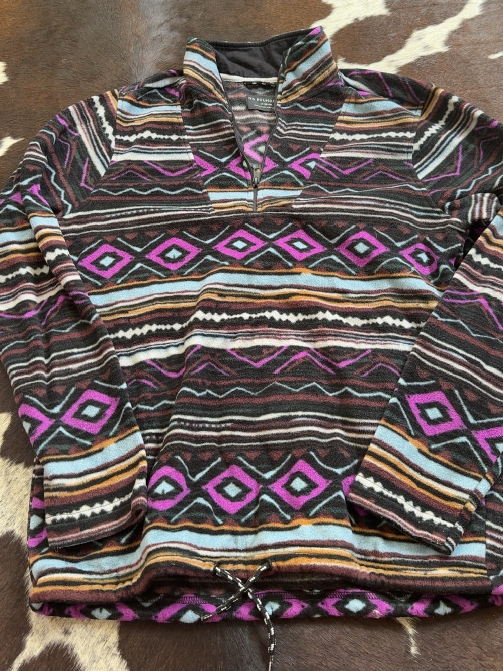 No Boundaries Multicolor Aztec Quarter-Zip Fleece Pullover